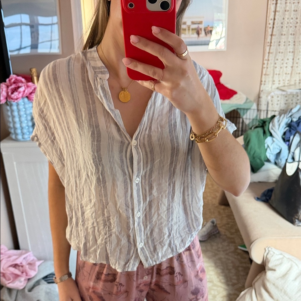 Striped Button-Up Top - image 1